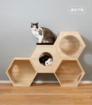 猫ハウス&キャットタワー 六角BOXセット（連結用）