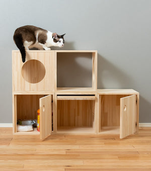 猫ハウス&キャットタワー 四角BOXセット